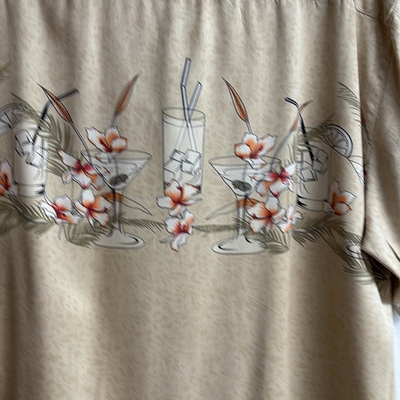 Island Republic Men's Hawaiian Shirt Button Down 100% Silk Short Sleeve Size XL - Picture 10 of 14